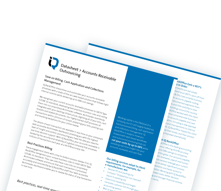 Improve Your Business by Outsourcing Your Accounts Receivable Processes with IQ BackOffice